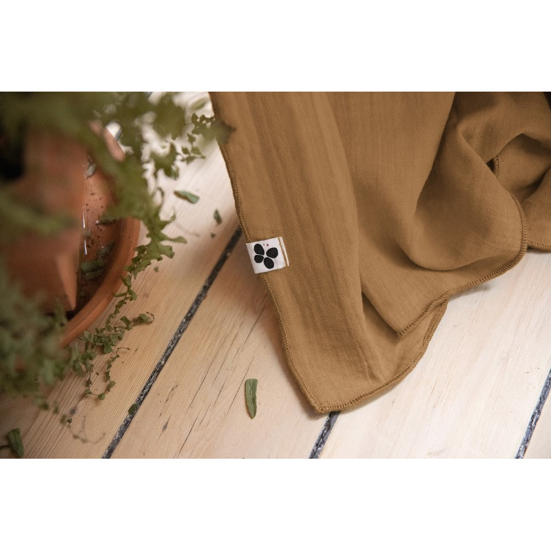 Rideau ajustable + 8 anneaux pince 140 x 300 cm Camel Gaia