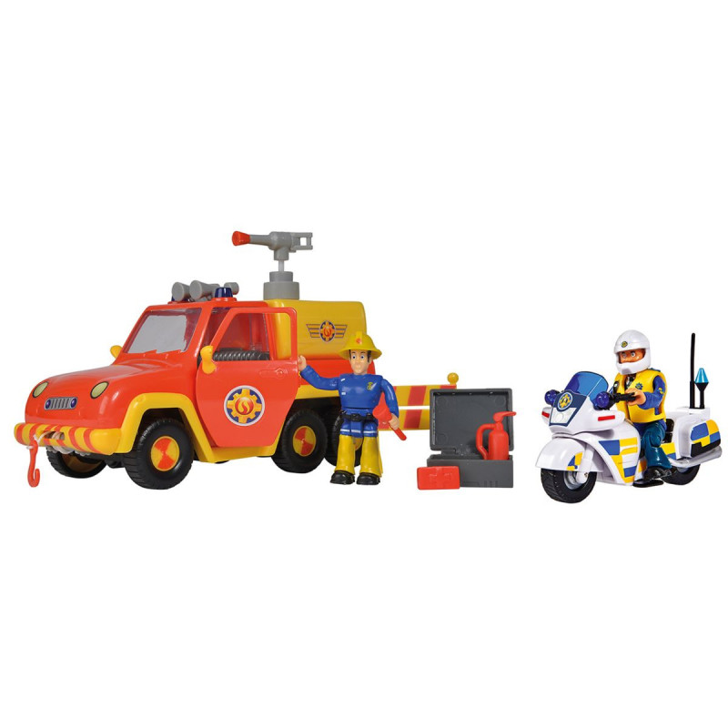 Figurine Vénus et la moto de police Sam le pompier - SIMBA - Dès 3 ans