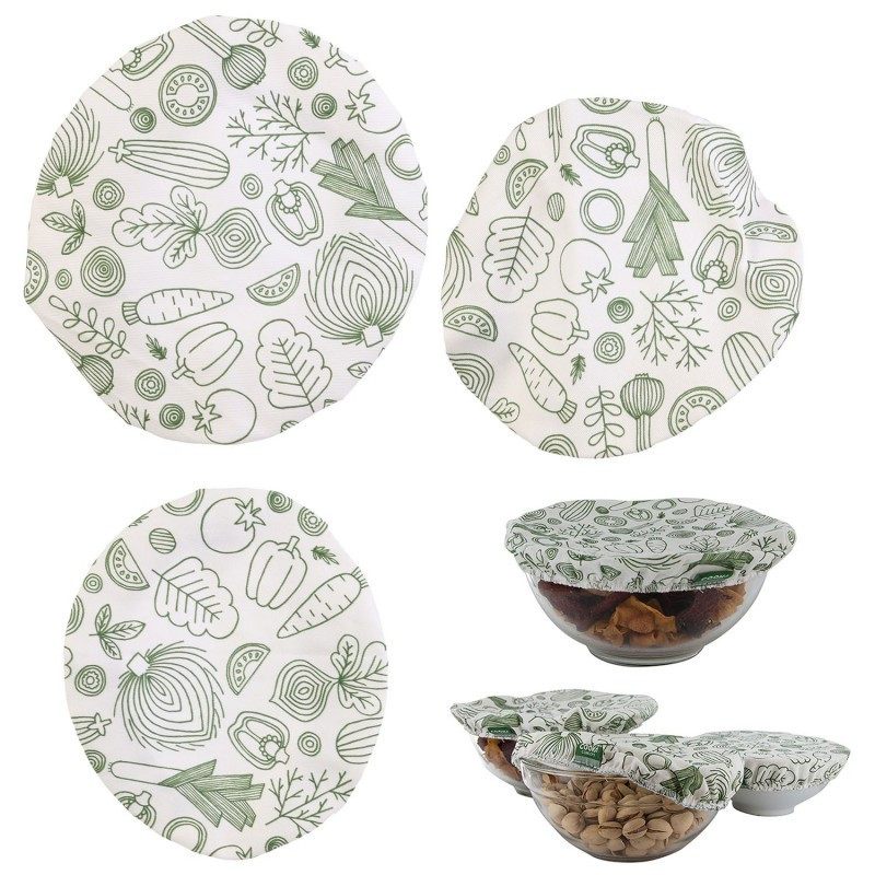 Couvercle en tissu reutilisable x3 Blanc - COOK CONCEPT - KB6041RD