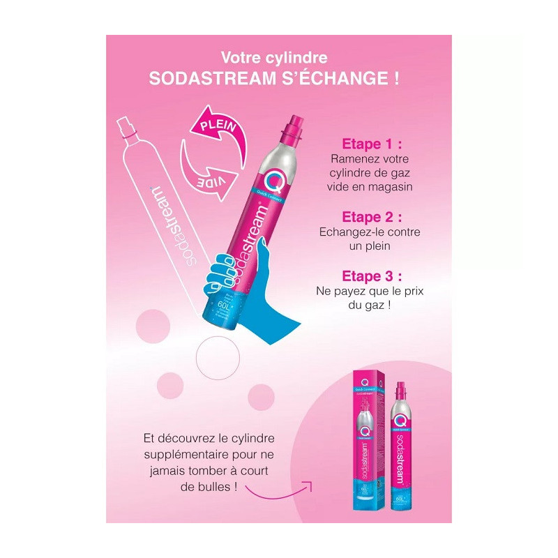 Cylindre de recharge gaz CO2 60L Rose - SODASTREAM - 3019334