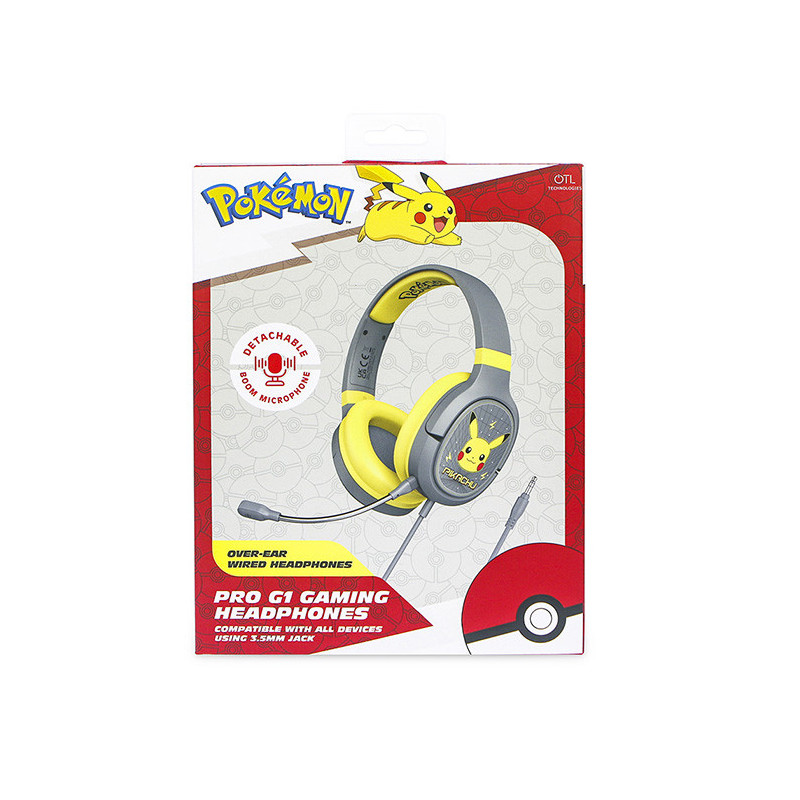 Casque Gaming Pokémon Pikachu Pro G1 Gris/Jaune - OTL TECHNOLOGIES - 76570017204