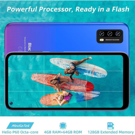 Smartphone A90 4G LTE Dual SIM 4/64Go Bleu - BLACKVIEW - GSM_BV_A90_BL