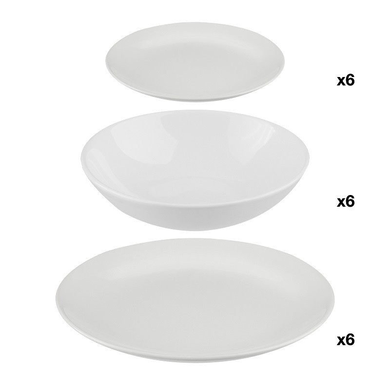 Service à vaisselle 18 pièces blanc