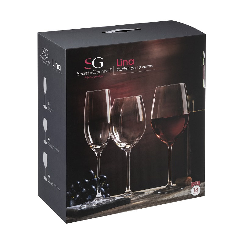 Coffret à verres Lina 18 Pièces