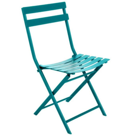 Chaise de jardin Pliable en Métal Greensboro Bleu Canard