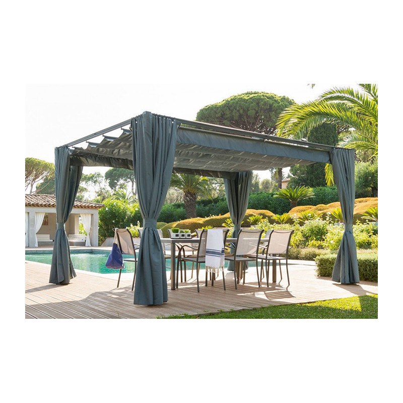 Tonnelle rétractable Palmeira 3x4M ardoise