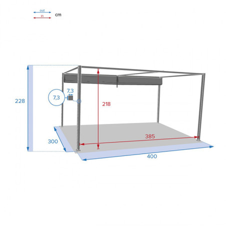 Tonnelle rétractable Palmeira 3x4M ardoise