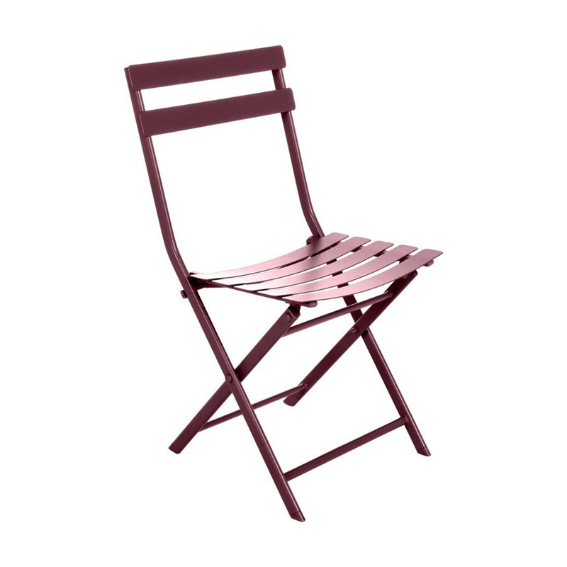 Chaise de jardin Pliable en Métal Greensboro Bordeaux - HESPERIDE - 165217