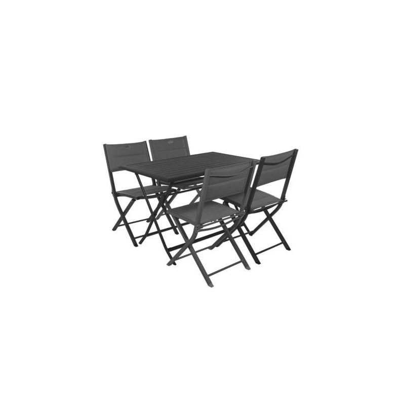 TABLE AZUA ALU GRAPHITE 4P