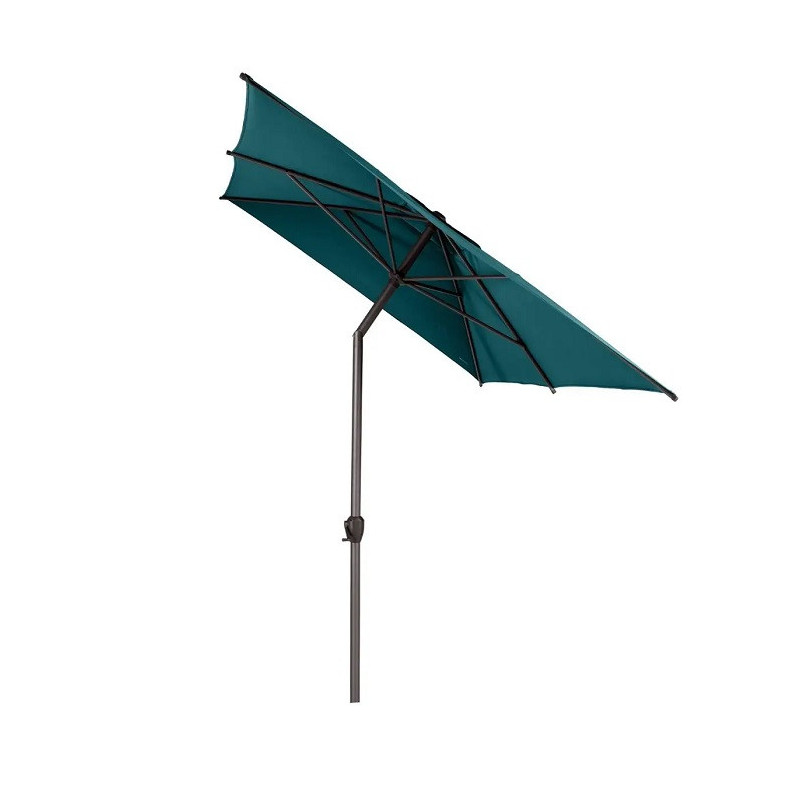 Parasol mat central rectangulaire Loompa 2x3 m Bleu Canard - HESPERIDE - 165528G