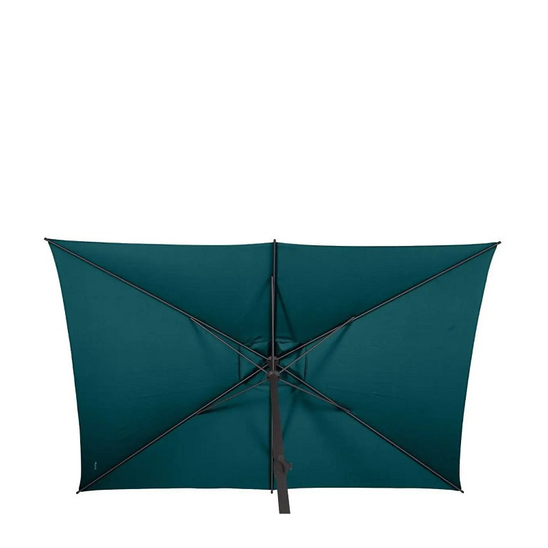 Parasol mat central rectangulaire Loompa 2x3 m Bleu Canard - HESPERIDE - 165528G
