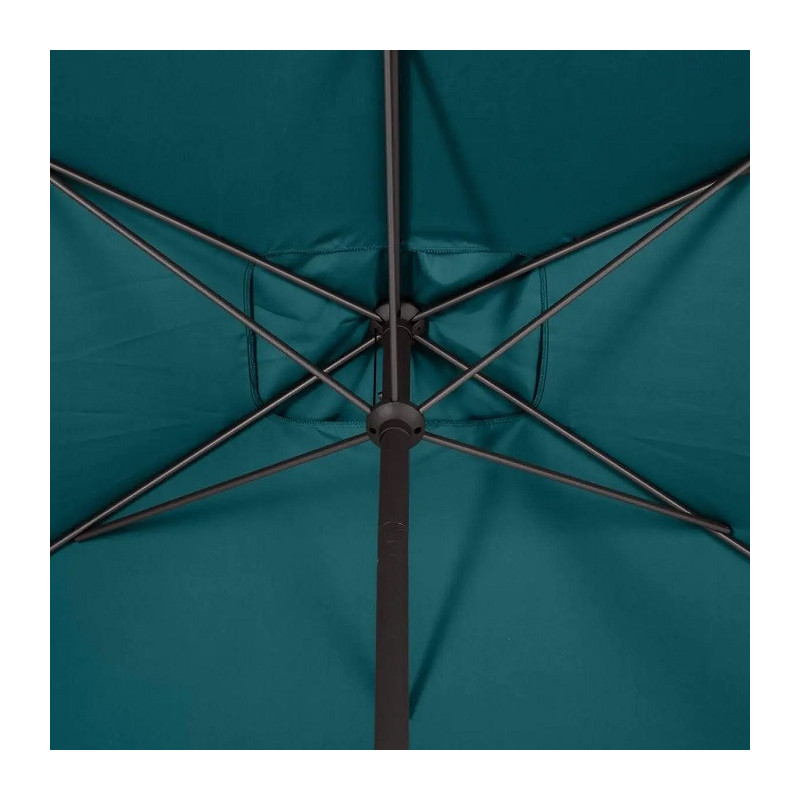 Parasol mat central rectangulaire Loompa 2x3 m Bleu Canard - HESPERIDE - 165528G