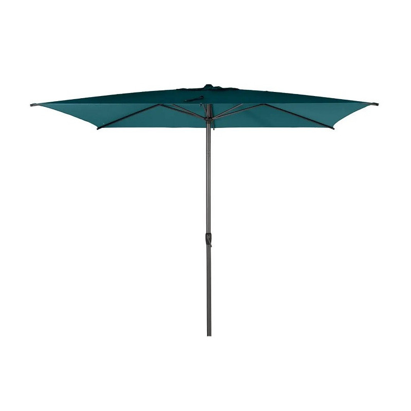 Parasol mat central rectangulaire Loompa 2x3 m Bleu Canard - HESPERIDE - 165528G