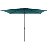 Parasol mat central rectangulaire Loompa 2x3 m Bleu Canard - HESPERIDE - 165528G