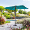 Parasol mat central rectangulaire Loompa 2x3 m Bleu Canard - HESPERIDE - 165528G