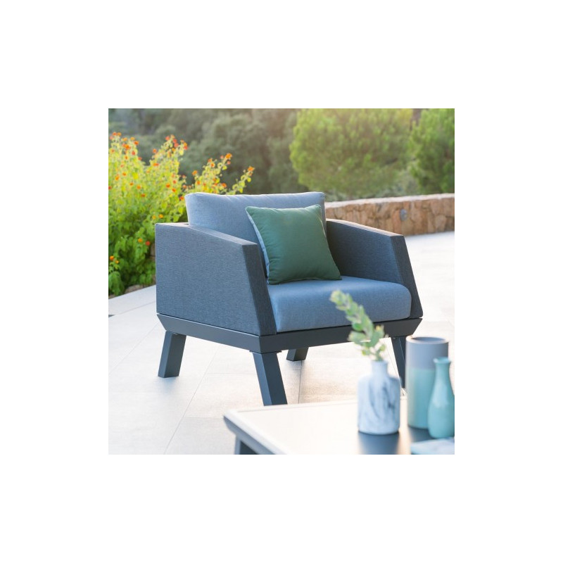 Salon de jardin - AXIOME - Graphite - 5 personnes