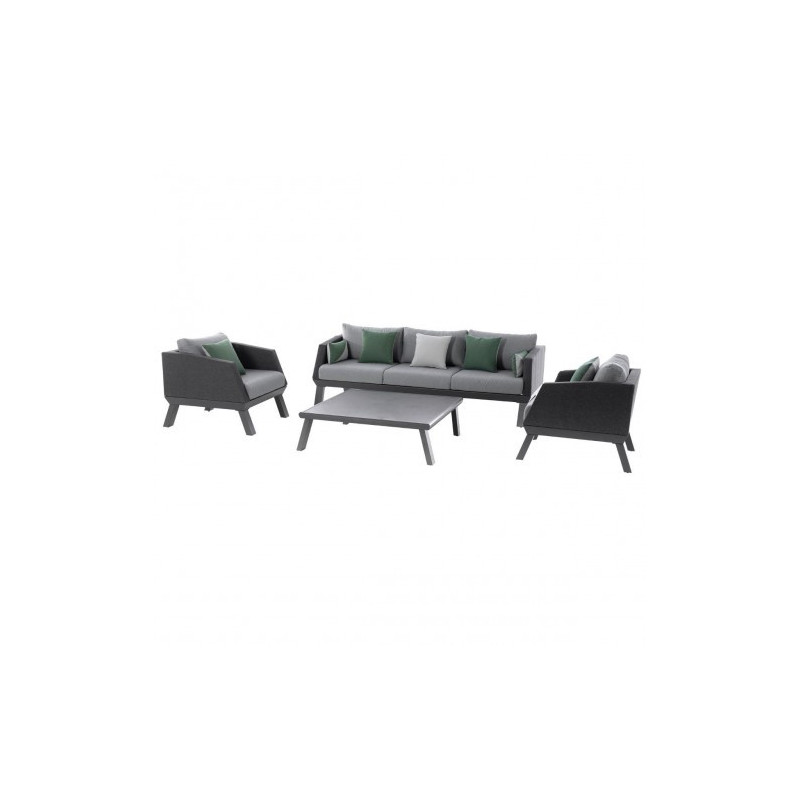Salon de jardin - AXIOME - Graphite - 5 personnes