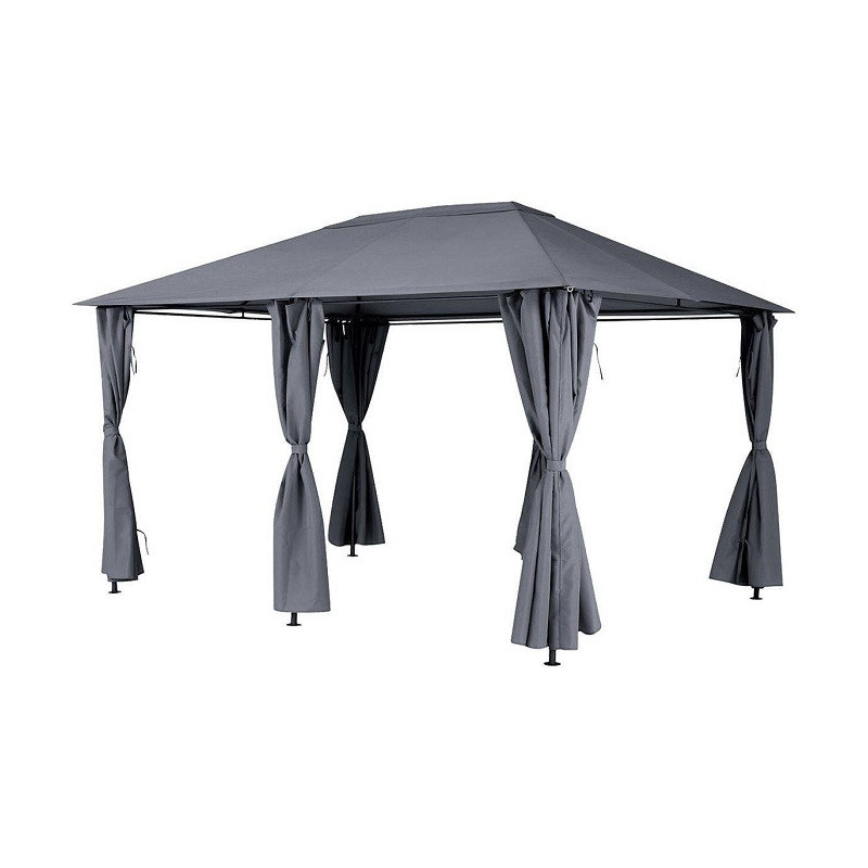 Jeu de 6 rideaux pour la tonnelle Santorini 3 x 4 m Ardoise