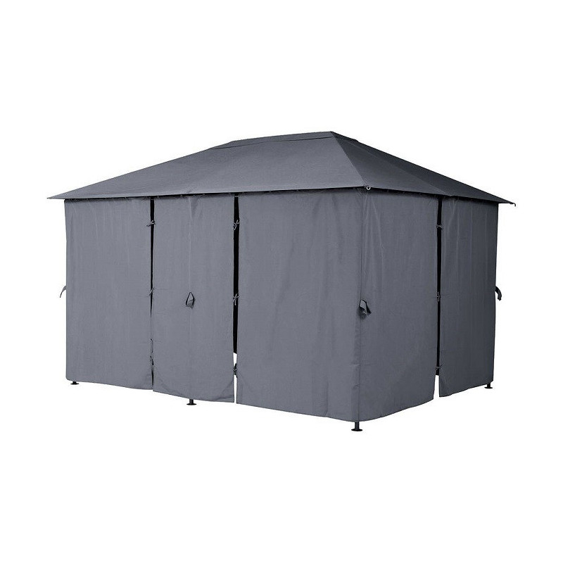Jeu de 6 rideaux pour la tonnelle Santorini 3 x 4 m Ardoise