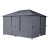 Jeu de 6 rideaux pour la tonnelle Santorini 3 x 4 m Ardoise