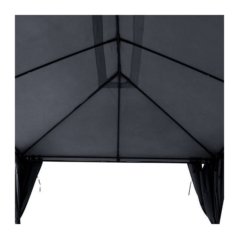Jeu de 6 rideaux pour la tonnelle Santorini 3 x 4 m Ardoise