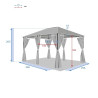 Jeu de 6 rideaux pour la tonnelle Santorini 3 x 4 m Ardoise