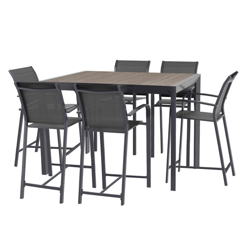Table haute de jardin aluminium EVASION 8 personnes