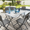 Table de jardin pliante smoke AZUA 6 personnes