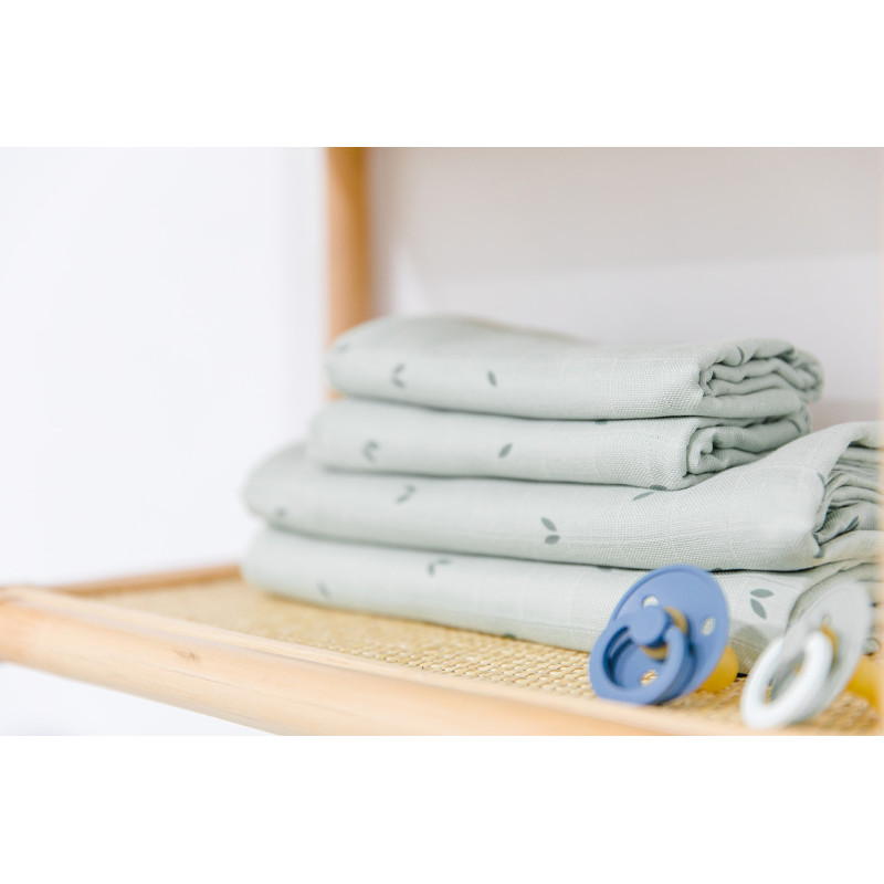 Set de 3 langes mousseline organic green - GLOOP!