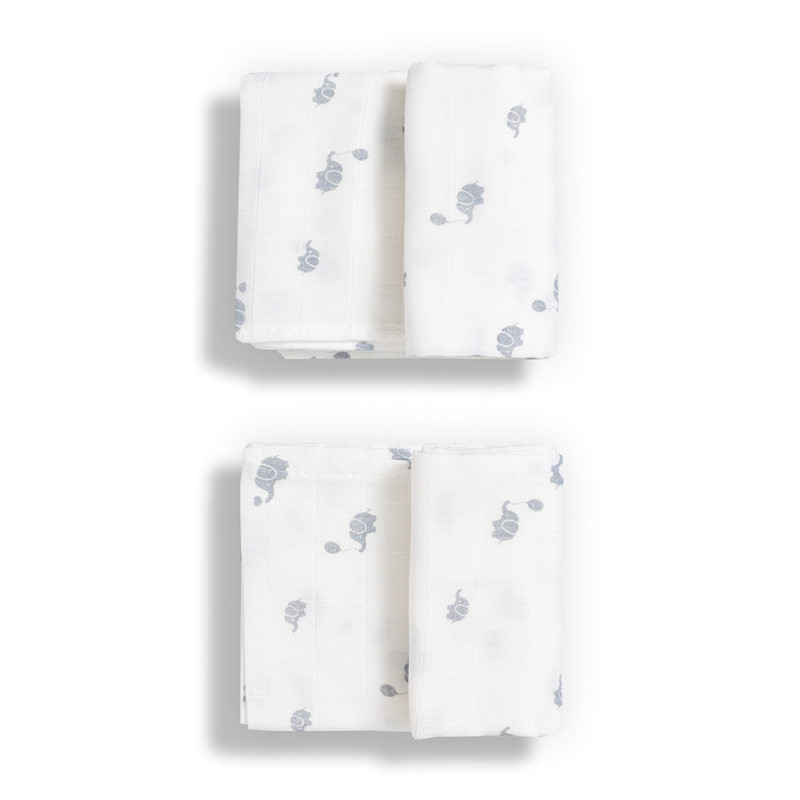 Set de 2 lange mousseline coton 70x70 elephant - GLOOP!