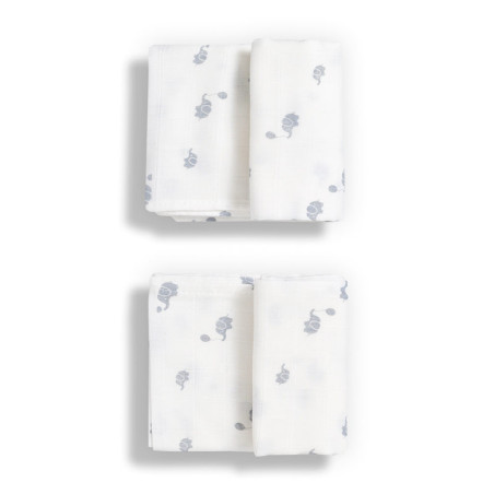 Set de 2 lange mousseline coton 70x70 elephant - GLOOP!
