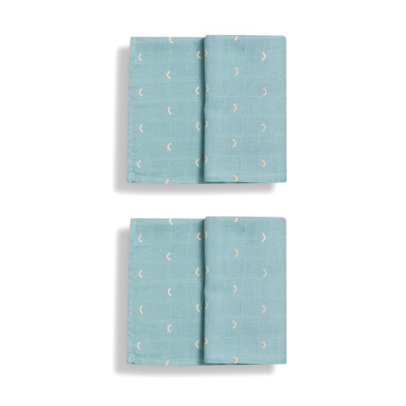 Set de 2 lange mousseline coton 70x70 ocean green - GLOOP!