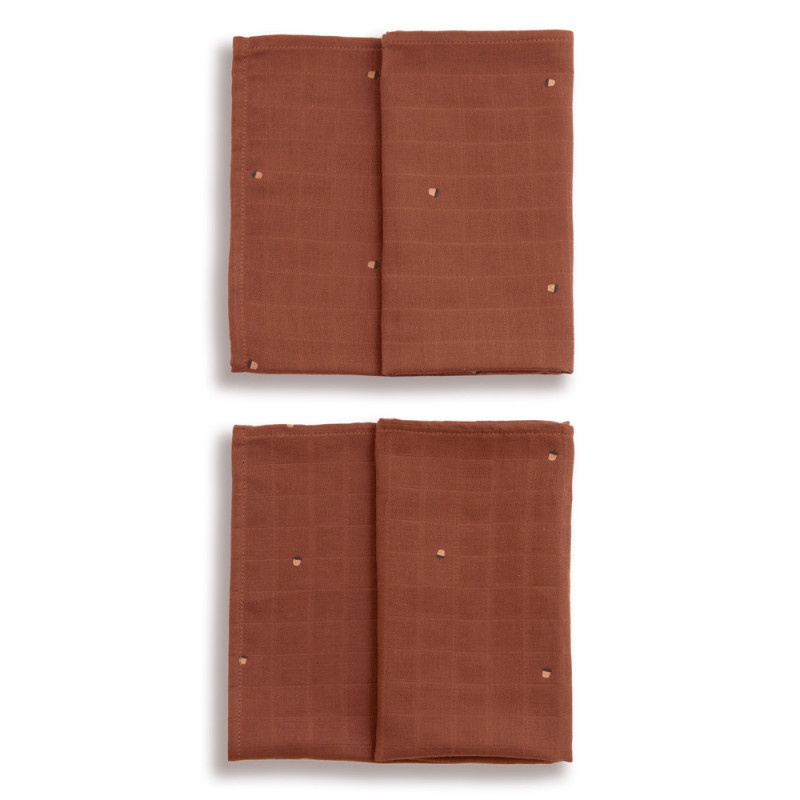 Set de 2 lange mousseline coton 70x70 gland - GLOOP!