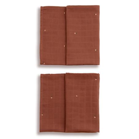 Set de 2 lange mousseline coton 70x70 gland - GLOOP!