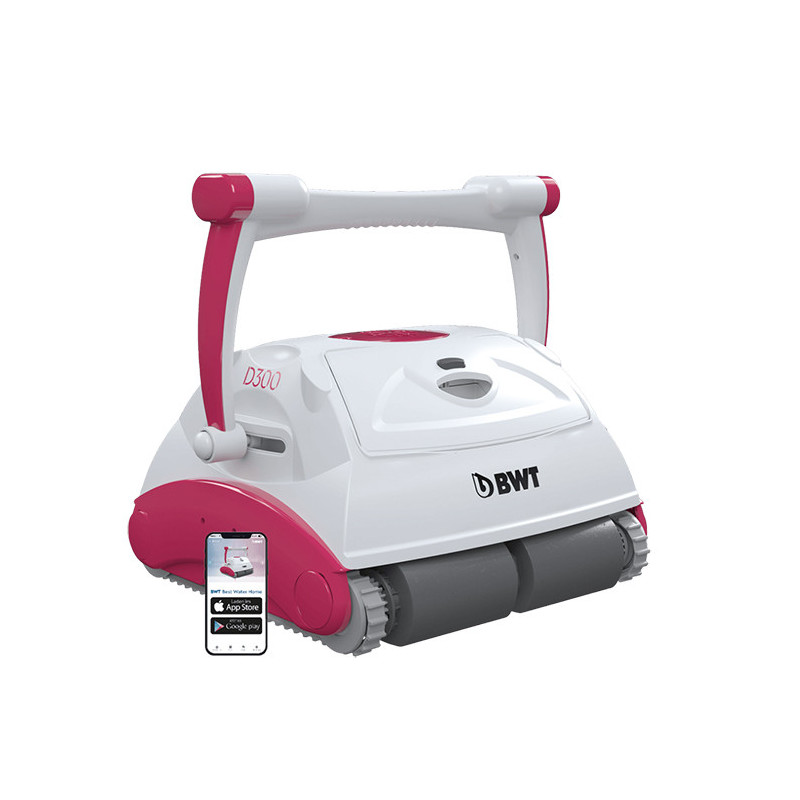 Robot nettoyeur de piscine D300 APP Blanc/Rose