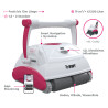Robot nettoyeur de piscine D300 APP Blanc/Rose