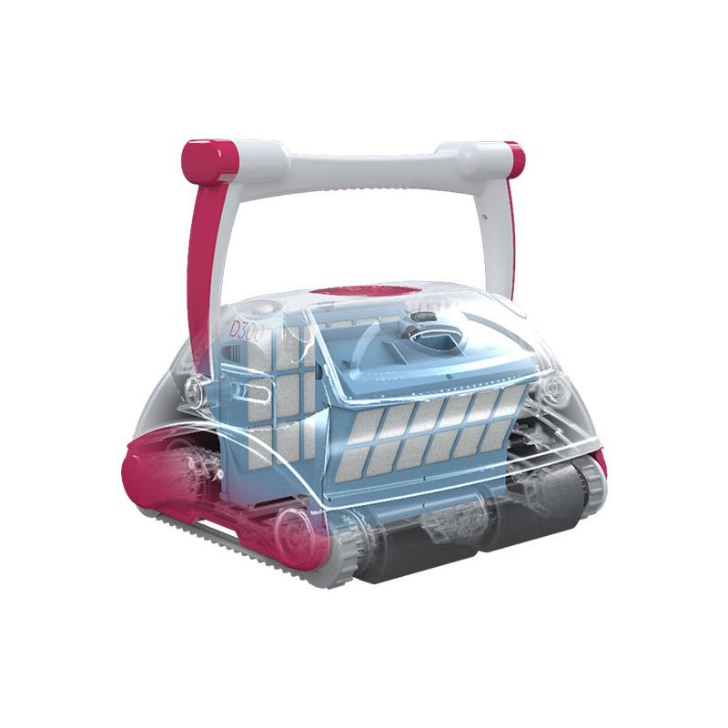 Robot nettoyeur de piscine D300 APP Blanc/Rose