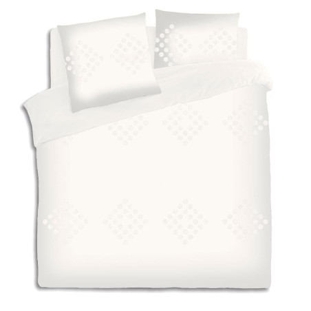 Parure de lit double en coton lavé blanc 260X240cm
