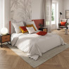 Parure de lit double en coton lavé blanc 260X240cm