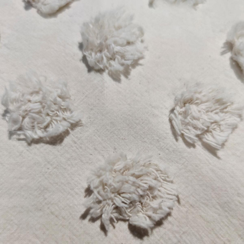 Parure de lit double en coton lavé blanc 260X240cm