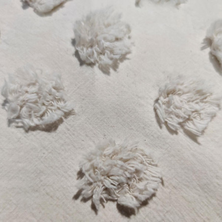 Parure de lit double en coton lavé blanc 260X240cm
