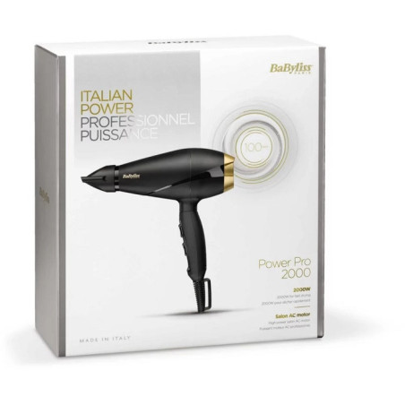 Sèche-Cheveux Power Pro 2000 Noir/Doré - BABYLISS - 6704E