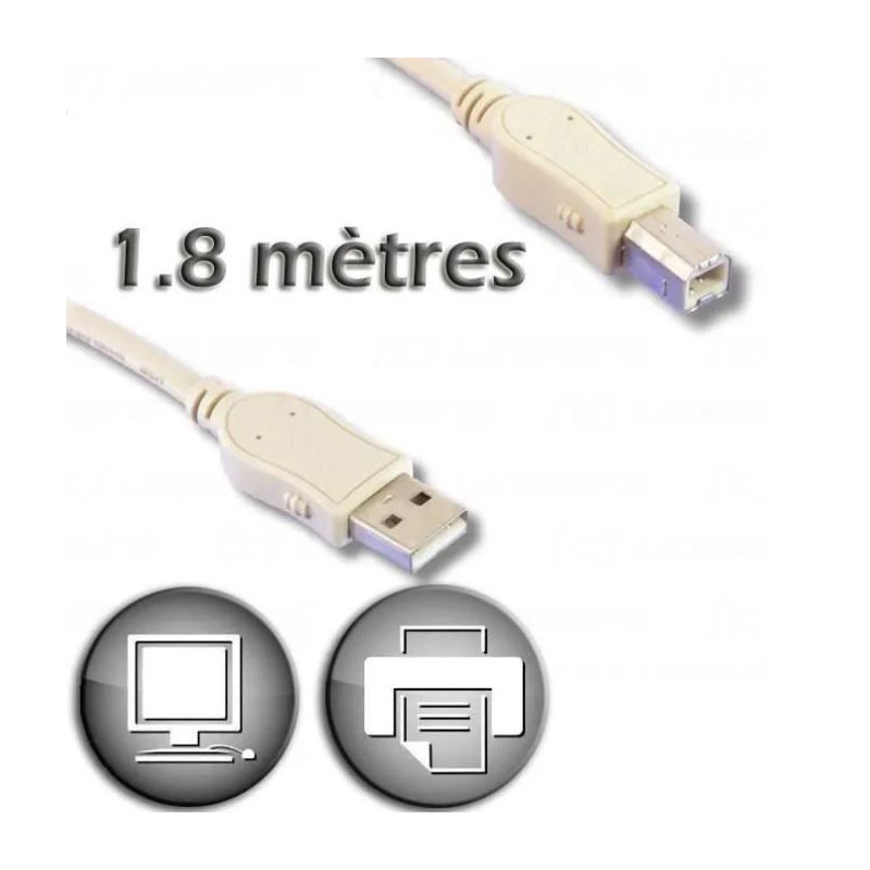 Câble USB 2.0 Type-A mâle/Type-B mâle 1.8 m - LINEAIRE