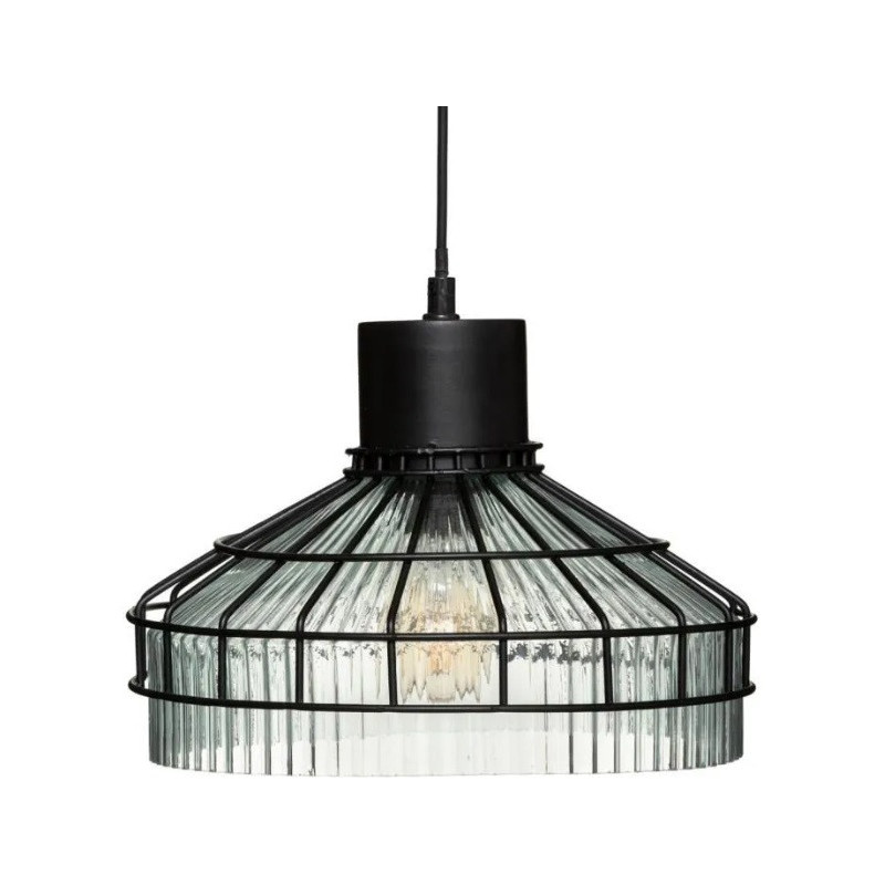 SUSPENSION METAL VERRE NOIR D 30