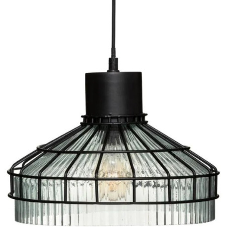 SUSPENSION METAL VERRE NOIR D 30
