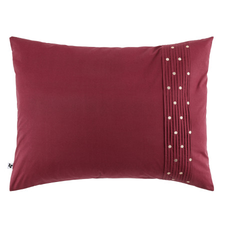 Taie d'oreiller rectangle rouge en coton 50x70cm Agathe