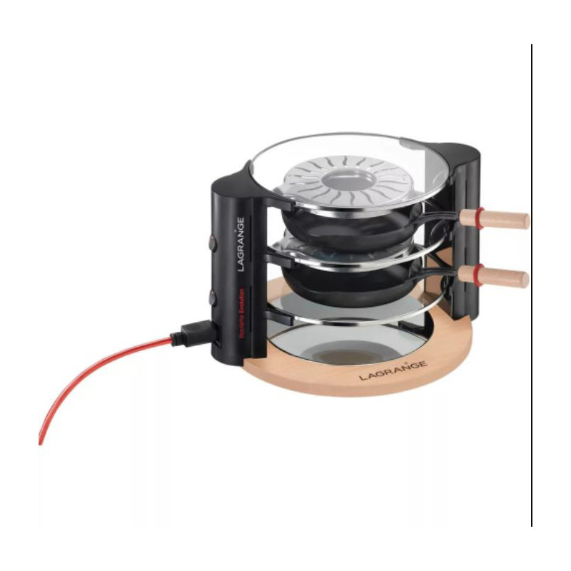 Appareils à raclette Evolution 900W  + accessoires Noir/Bois - LAGRANGE - 149003