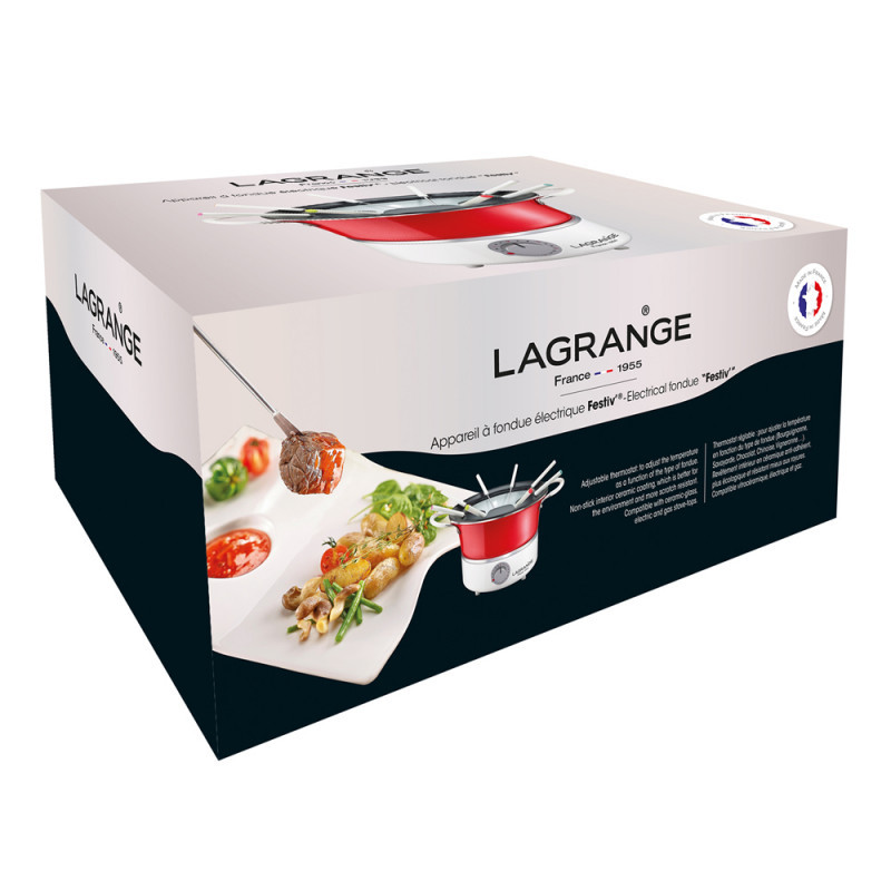 Appareil à fondue Electrique Festiv 900W Rouge/Blanc - LAGRANGE