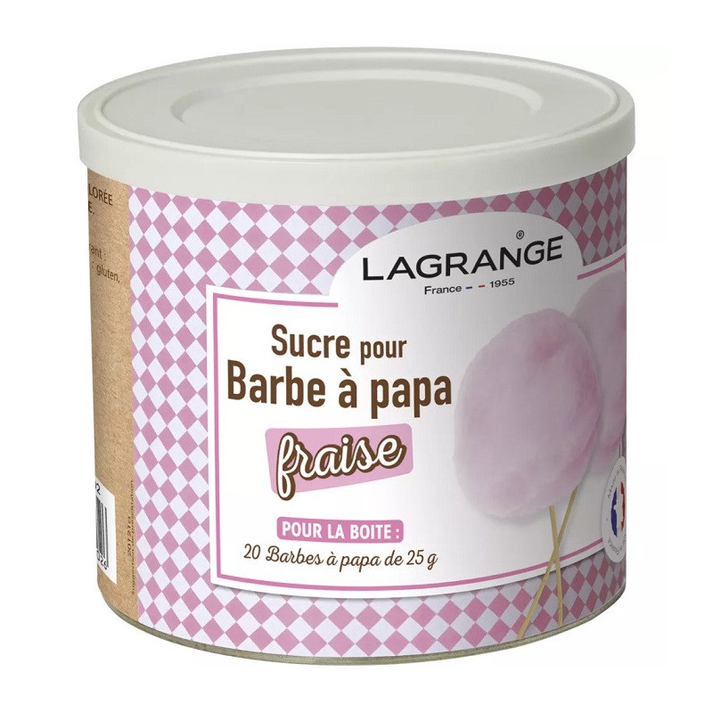 Boîte de Sucre Barbe à Papa Fraise 500g - LAGRANGE - 380007