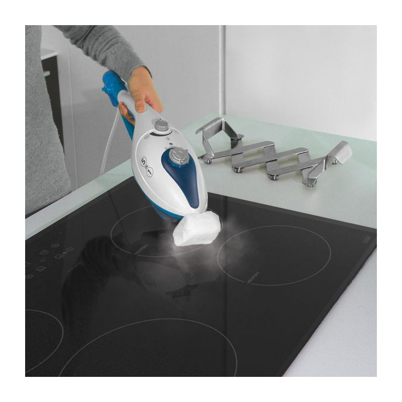Balai Vapeur Multi-usages 2en1 avec Nettoyeur à Main 1300W Bleu/Blanc - POLTI - PTEU0291